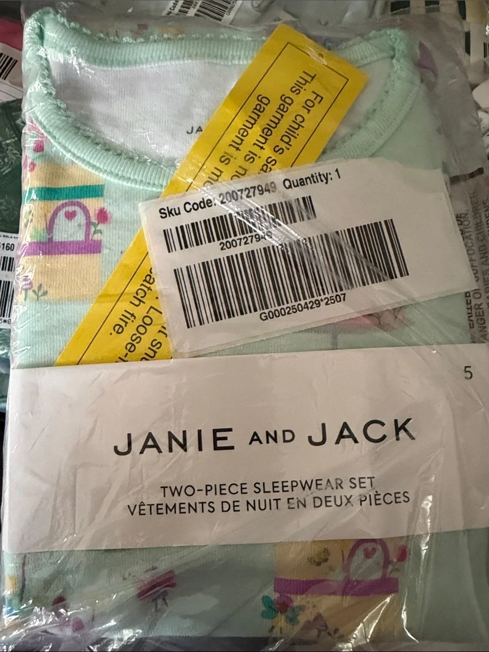 Janie and Jack Mint Unicorn & Cake Print Pajama Set